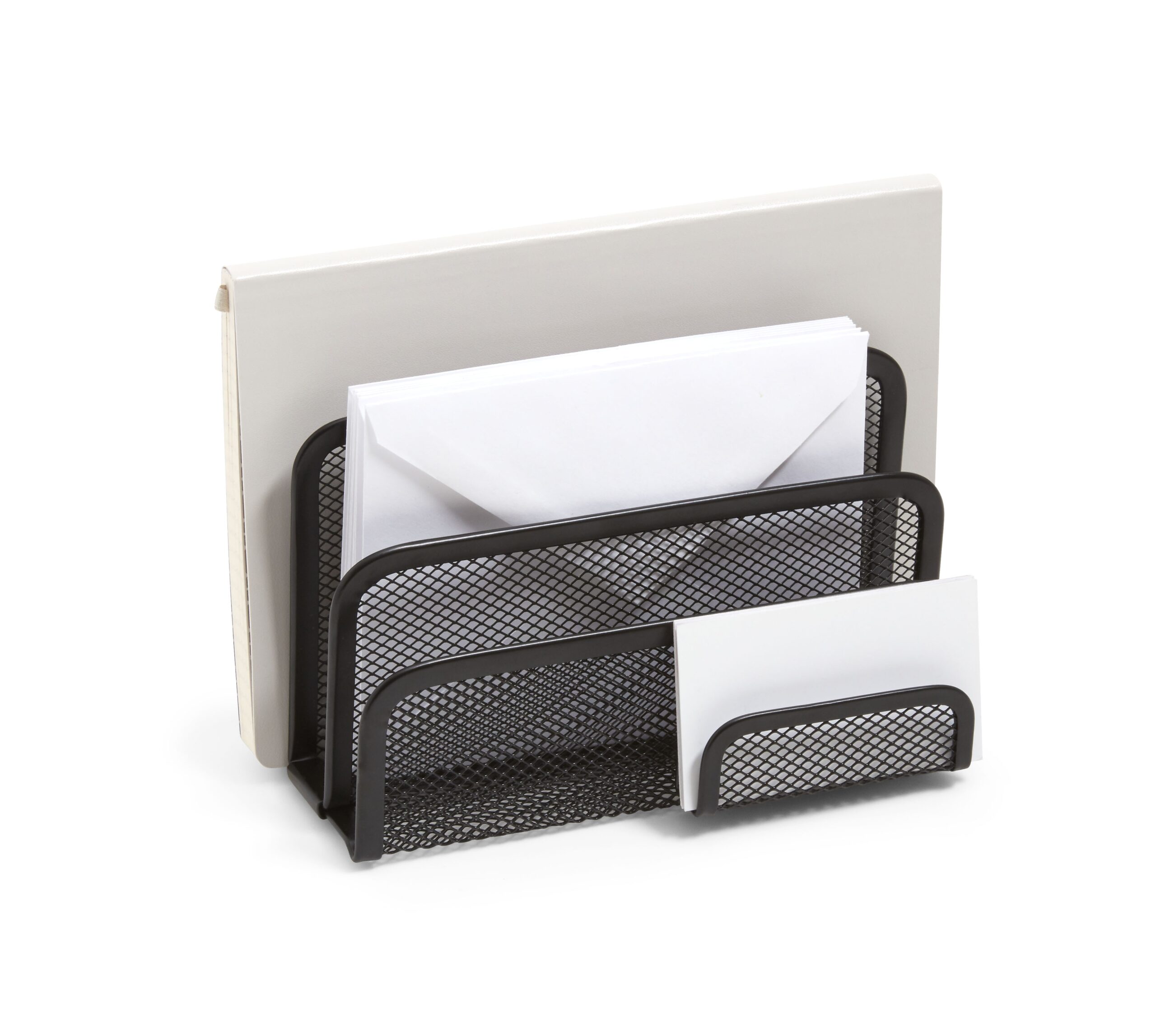 Matte Blk TR57562-CC Details about   TRU RED 4 Compartment Wire Mesh Letter Holder 