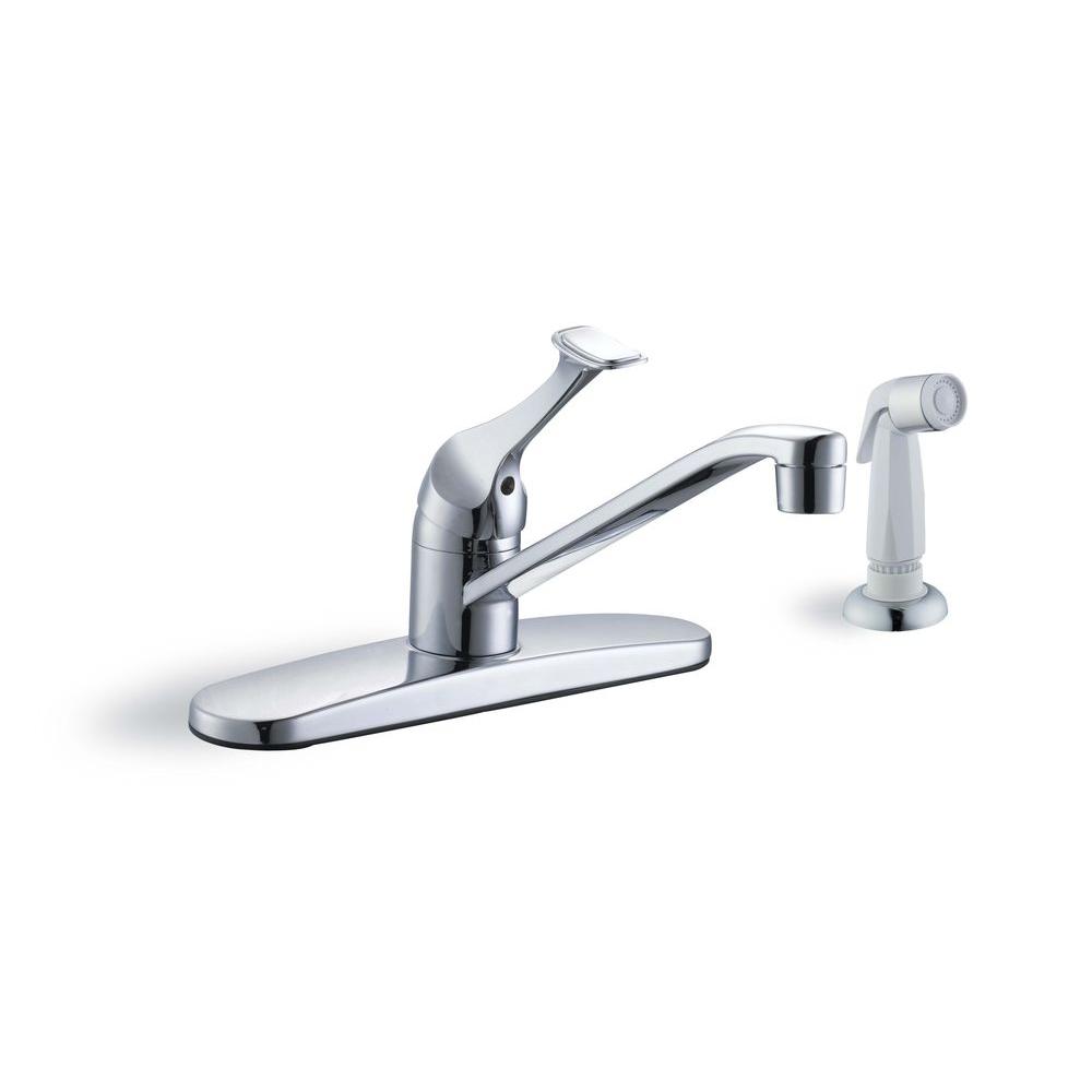 Kitchen Faucet With White Side Sprayer
